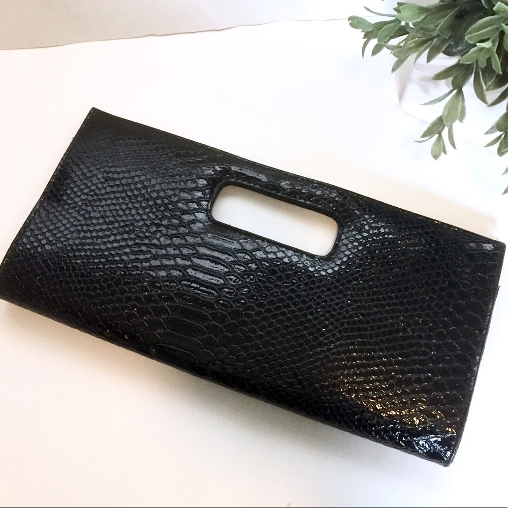 Clutch faux reptile skin